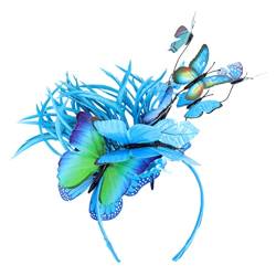 Luxshiny Schmetterlings-Stirnband schwarze Haarspangen Fascinator-Hut für Damen Tiara Hüte Teepartyhut für Frauen Schmetterlinge Haarschmuck Abschlussball Kopfbedeckung von Luxshiny