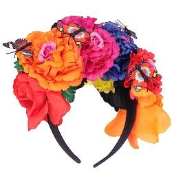 Luxshiny Stirnband Modischer Haarreifen Hochzeitsdeko Floraler Kopfschmuck Haarbänder Für Damenhaar Halloween Blumenstirnband Make-up-stirnband Zubehör Plastik Braut Die Blumen von Luxshiny