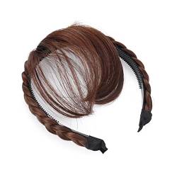 Luxshiny Vorderes Haar Knallt Dreadlocks Schmuck Haartopper Mit Wellige Perücke Mit Natürlich Stirnfransen Schwarze Perücke Haarband Lockig Damen Stirnband von Luxshiny