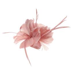 Luxshiny Zubehör Haar-Seitenclip 1920Er-Jahre-Fascinator-Haarspange Blumen-Haarnadel -Teeparty-Fascinator Für Frauen Und Mädchen (Nacktes Rosa) Braut Haarspange von Luxshiny