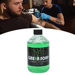 Tattoo Cleansing Green Soap, Tattoo Wash Cleaning Soap 500 Ml High Enrichment Tattoo Aftercare Solution Reinigungsprozess Flüssigseifenlösung Professional Safe Mild Tattoo Salon Green Soap von Lv. life