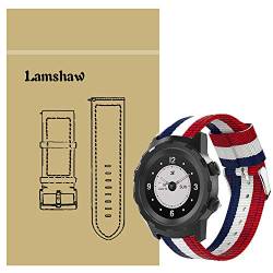 LvBu Armband Kompatibel für 3Plus Cruz, Nylon Strick Replacement Uhrenarmband für 3Plus Cruz Smartwatch (Blau+Weiß+Rot) von LvBu