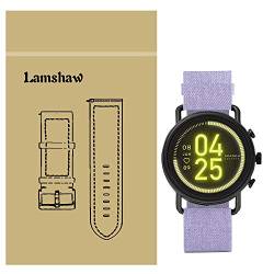 LvBu Armband Kompatibel für Skagen Falster 3, Nylon Strick Replacement Uhrenarmband für Skagen Falster 3 Smartwatch (Lila) von LvBu