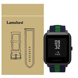 LvBu Armband Kompatibel für Xiaomi Amazfit Bip Band, Nylon Strick Replacement Uhrenarmband für Xiaomi Huami Amazfit Bip Younth Watch/Amazfit Bip Lite Smart Watch (Blau+Grün+Blau) von LvBu