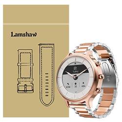 LvBu Armband Kompatibel mit Fossil Charter HR, Classic Edelstahl Uhrenarmband für Fossil Charter HR Hybrid Smartwatch (Silber-Roségold) von LvBu