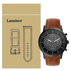 LvBu Armband Kompatibel mit Fossil Collider HR, Quick Release Leder Classic Ersatz Uhrenarmband für Fossil Hybrid Smartwatch HR Collider/Fossil Collider Hybrid Smartwatch (Braun) von LvBu