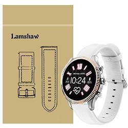 LvBu Armband Kompatibel mit Michael Kors Lexington 2, Quick Release Leder Classic Ersatz Uhrenarmband für MK Lexington 2 Smartwatch (Weiß) von LvBu