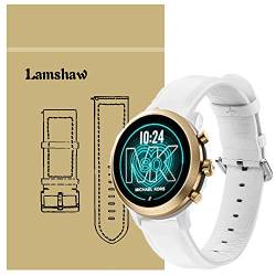 LvBu Armband Kompatibel mit Michael Kors MKGO, Quick Release Leder Classic Ersatz Uhrenarmband für Michael Kors Access MKGO Smartwatch (Weiß) von LvBu