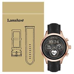 LvBu Armband Kompatibel mit Michael Kors Runway, Quick Release Leder Classic Ersatz Uhrenarmband für Michael Kors Access Runway Smartwatch (Schwarz) von LvBu