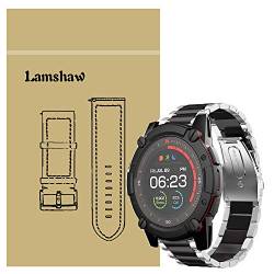 LvBu Armband Kompatibel mit PowerWatch 2, Classic Edelstahl Uhrenarmband für Matrix PowerWatch 2 Smartwatch (Silber-Schwarz) von LvBu