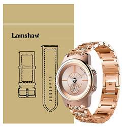 LvBu Damen Edelstahl Bracelet Kompatibel für 3Plus Callie, Kristall Rhinestone Diamant Uhrenarmband für 3Plus Callie Smartwatch (Roségold) von LvBu