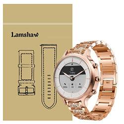 LvBu Damen Edelstahl Bracelet Kompatibel für Fossil Charter HR, Kristall Rhinestone Diamant Uhrenarmband für Fossil Charter HR Hybrid Smartwatch (Roségold) von LvBu