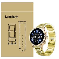 LvBu Damen Edelstahl Bracelet Kompatibel für Michael Kors Lexington 2, Kristall Rhinestone Diamant Uhrenarmband für MK Lexington 2 Smartwatch (Golden) von LvBu