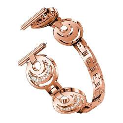 LvBu Damen Edelstahl Bracelet Kompatibel für Michael Kors Lexington 2, Kristall Rhinestone Diamant Uhrenarmband für MK Lexington 2 Smartwatch (Roségold) von LvBu