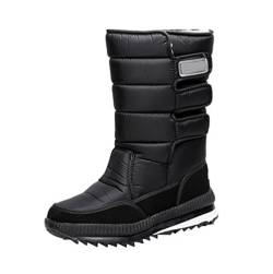 LvRao Winterschuhe Wasserdicht Herren Schuhe Wasserfest Schneestiefel Outdoorschuhe Winter Boots # Schwarz 38 von LvRao