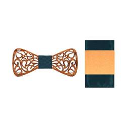 Lvguang Hölz Fliege Herren, Handgefertigte Holzfliege Mode Hölzerne Krawatte Fliege für Hochzeiten, Aufführungen, Abschlussball, Partei und sogar tägliche Gebrauch (Style#14) von Lvguang