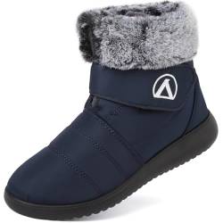 Lvptsh Schneestiefel Wasserdicht Damen Herren Winterstiefel Pelz Gefüttert Stiefeletten Frauen Outdoor Kurzschaft Stiefel Warme Booties Leichte Winterboots,Blue,EU43 von Lvptsh