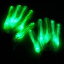 Lychee LED Leucht Handschuhe für Erwachsene,6 Blinkmodie,Skeleton Leuchtende Handschuhe Party/Tanzen/Weihnacht/Halloween/Clubs (Grün) von Lychee