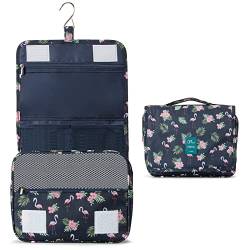 Kulturtasche zum Aufhängen für Damen, Lychii Reise Kulturtasche Wasserdicht Waschtasche Organizer für Koffer & Handgepäck - Flamingo von Lychii