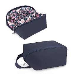 Lychii Kulturtasche für Damen, Reise-Kulturbeutel Organizer, WasserdichteLeichte Makeup Tasche Waschtaschel für Koffer & Handgepäck - Marineblau von Lychii