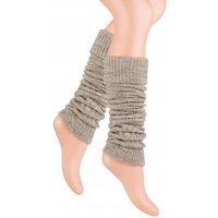 Lycille Beinstulpen 1 Paar Beinstulpen für Frauen aus Wolle mit Zopfmuster Overknees (1 Paar) Universalgröße, 36-40 cm Umfang, Feinstrick, ohne Fuß, beige von Lycille