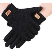 Lycille Strickhandschuhe elegante und warme Männer-Handschuhe mit Muster innen gefüttert (1 Paar) sportliches und elegantes Design, Touchscreen geeignet, wärmend von Lycille