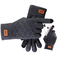 Lycille Strickhandschuhe elegante und warme Männer-Handschuhe mit Muster innen gefüttert (1 Paar) sportliches und elegantes Design, Touchscreen geeignet, wärmend von Lycille