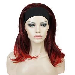 Lydell Lange Gerade Perücken Wave Stirnband Kunsthaar Perücken für Damen weiß von Lydell