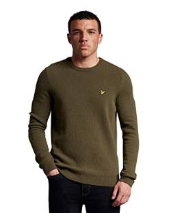 Lyle & Scott Strickpullover für Männer | Casual Crew Neck Lambswool Blend Jumper | Pullover für Herren mit Rundhalsausschnitt ohne Kapuze aus Schafwolle und Nylon | XS-XXL von Lyle & Scott