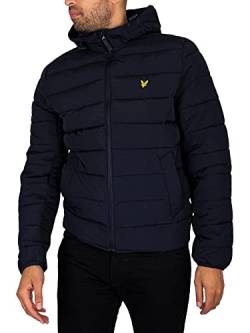 Lyle & Scott Übergangsjacke für Herren navy-blau M - Lightweight Puffer Jacket Casual warme Daunenjacke mit Kapuze von Lyle & Scott