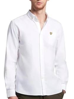 Lyle & Scott Weiß Hemd Herren | Regular Fit Oxford Shirt aus 100% Baumwolle mit Brusttasche | Stilvoll und komfortabel Perfektes Business Langarm hemd für Herren mit klassischem Oxford Muster | XS-XXL von Lyle & Scott