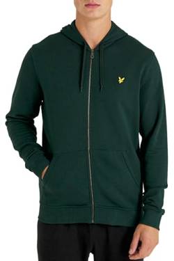 Lyle & Scott Zip Kapuzenpullover für Herren in Grün | Premium Zipper Basic Hoodie Pullover mit Reißverschluss | Winterpulli Herren Warm Hoodie | Sweatjacke aus 100% Baumwolle von Lyle & Scott