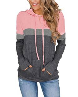 Damen Tops Sommer Kleidung Hoodies für Frauen Hemden Casual Kurzarm Mode Blusen Trendy Tuniken Camisas de Mujer, B-lightpink grau, S von Lylinan