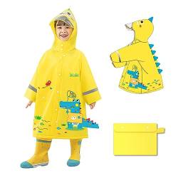 Regenmantel Leichter Regenjacke Kinder Regenponcho,Wasserdichte Regenjacken Netter Cartoon Regenbekleidung mit Rucksackabdeckung Transparenter Hutkrempe Verbreitern für Mädchen Wandern Camping Reisen von Lymaha