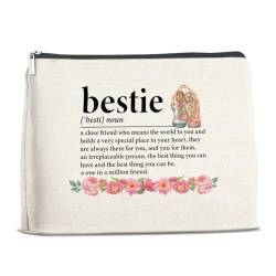 LyoGao Bestie Geschenke für Frauen, Bestie Make-up-Tasche, Geschenke für beste Freundin, Geburtstag, Weihnachten, Abschluss, Freundschaft, Kosmetiktasche, Reisetasche, Polychrome, 10 x 7 inches von LyoGao