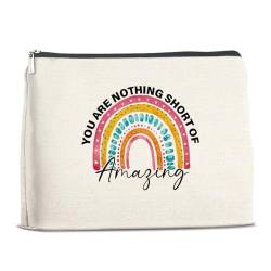 LyoGao Inspirierende Geschenke für Frauen Mädchen, motivierende Geschenke für Freunde, Tochter, Schwester, Bestie, Lehrer, Krankenschwester, Ermutigungsgeschenk, positive Make-up-Tasche, Polychrome, von LyoGao