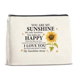 LyoGao Inspirierendes Geschenk für Frauen Mädchen, motivierende Geschenke für Freunde, Mutter, Tochter, Schwester, Bestie BFF, You Are My Sunshine Make-up-Tasche, Polychrome, 10 x 7 inches von LyoGao