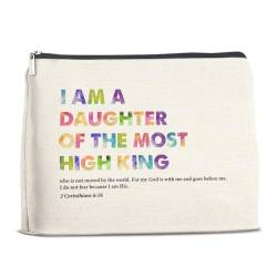 LyoGao Inspirierendes christliches Geschenk für Frauen Mädchen, motivierende Geschenke für Bestie BFF Soul Sister Tochter, religiöses Geschenk I Am a Daughter of the High King Make-up-Tasche, von LyoGao