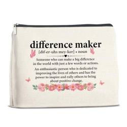 LyoGao Thank You Gifts for Women, Appreciation Gifts for Mom Friends Coworker Work Bestie Boss Lady Teacher, Difference Maker Makeup Bag, Polychrome, 10 x 7 inches von LyoGao