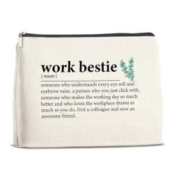 LyoGao Work Bestie Gifts, Funny Coworker Gifts for Women, Thank You Gifts for Work Bestie Christmas Birthday Leaving, Coworker Friends Makeup Bag, Polychrome, 10 x 7 inches von LyoGao