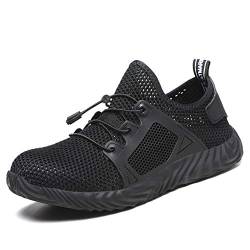 Lyoridra Sicherheitsschuhe Herren Damen S3 Leicht Sommer Arbeitsschuhe Sportlich Atmungsaktiv Schutzschuhe mit Stahlkappe Outdoor Sneaker Unisex von Lyoridra