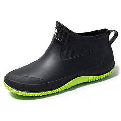 Lyuu Gartenschuhe Unisex Gummistiefel Regenstiefel Wasserdicht Leicht Outdoor Spaziergang Kurz Stiefeletten Herren oder Damen (B-Grün, numeric_35) von Lyuu