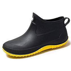 Lyuu Gartenschuhe Unisex Gummistiefel Regenstiefel Wasserdicht Leicht Outdoor Spaziergang Kurz Stiefeletten Herren oder Damen (D-Gelb, numeric_36) von Lyuu