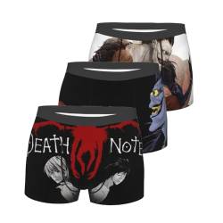 Lzrong Herren Boxershorts 3er Pack Death Note Männer Unterhosen Anime Doppelseitige Spurlose Boxershorts Weihnachten Geburtstag Geschenk für Jungs von Lzrong