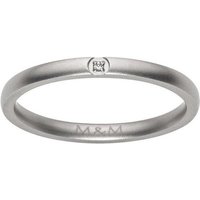 M&M Fingerring Ring aus Edelstahl mit Zirkonia Vorsteckring 2 mm (1-tlg), ModernGlam, deutsche Qualität, inkl. edles Schmucketui von M&M