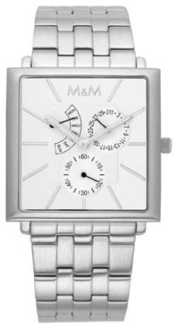M&M Herren-Armbanduhr Analog Quarz Edelstahl M11702-122 von M&M
