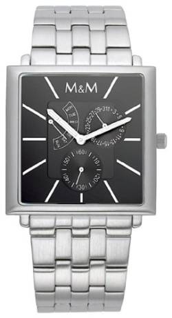 M&M Herren-Armbanduhr Analog Quarz Edelstahl M11702-125 von M&M