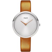 M&M Quarzuhr Armbanduhr Damen Leder Circle Line, (1-tlg), Analoguhr rund mit Lederarmband, Designer Uhr, deutsche Manufaktur, inkl. edles Etui von M&M