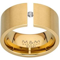 M&M Spannring Ring Damen breit Spannring mit Zirkonia Stein (1-tlg), ModernGlam, deutsche Qualität, inkl. edles Schmucketui von M&M