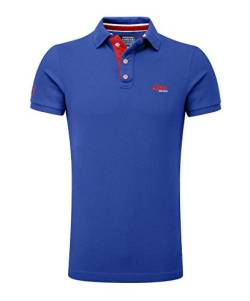 M.Conte Herren Poloshirt Basic Men's Kurzarm Polohemd T-Shirt Polo-Shirt Pique- Gr. L, Indigo -Blue von M.Conte